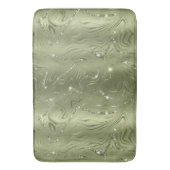 Chic Luxury Olive Silver Glitzer Muster Badematte (Vorderseite Vertikal)