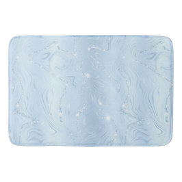 Chic Luxury Pastel Blue Silver Glitzer Pattern Badematte