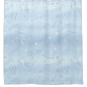 Chic Luxury Pastel Blue Silver Glitzer Pattern Duschvorhang (Vorderseite)