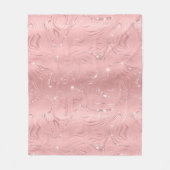Chic Luxury Pink Silver Glitzer Fleecedecke (Vorderseite)