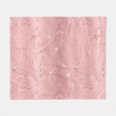 Chic Luxury Pink Silver Glitzer Fleecedecke (Vorderseite (Horizontal))