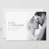 Chic Luxury Script Wedding Foto Dankeskarte (Vorderseite)