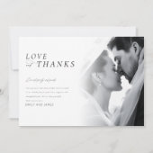 Chic Luxury Script Wedding Foto Dankeskarte (Rückseite)