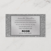 Chic Luxury Silver Foil Glitzer Glamour Salon Rabattkarte (Rückseite)