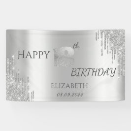 Chic Luxury Silver Glitzer Tropfen 18. Geburtstag Banner