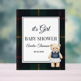 chic Luxury Teddy Bear baby shower  Acrylschild