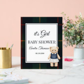 chic Luxury Teddy Bear baby shower  Acrylschild (Hochzeit)