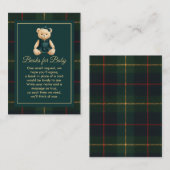 Chic Luxury Teddy Bear Baby Shower  Begleitkarte (Vorne/Hinten)