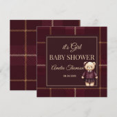 Chic Luxury Teddy Bear baby shower  Einladung (Vorne/Hinten)