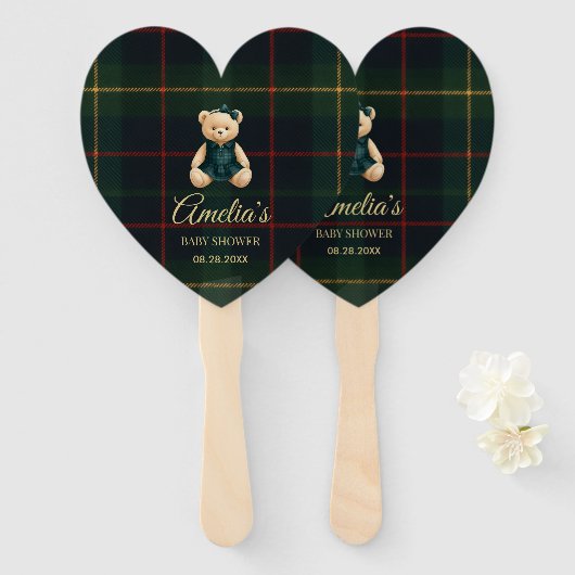 Chic Luxury Teddy Bear Baby Shower  Fächer (Vorne und Hinten)