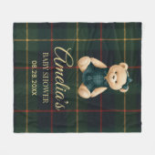 Chic Luxury Teddy Bear Baby Shower  Fleecedecke (Vorderseite (Horizontal))
