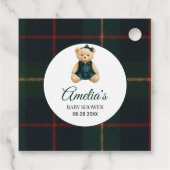 Chic Luxury Teddy Bear Baby Shower  Geschenkanhänger (Rückseite)