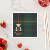 Chic Luxury Teddy Bear Baby Shower Invitation Serviette (Beispiel)