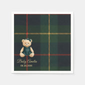 Chic Luxury Teddy Bear Baby Shower Invitation Serviette (Vorderseite)