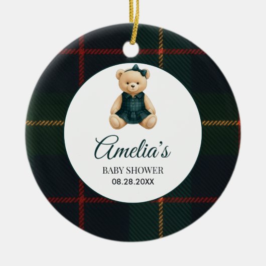 Chic Luxury Teddy Bear Baby Shower  Keramik Ornament (Vorne)