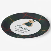 Chic Luxury Teddy Bear Baby Shower  Pappteller (Schrägansicht)