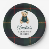 Chic Luxury Teddy Bear Baby Shower  Pappteller (Vorderseite)