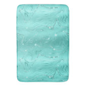 Chic Luxury Turquoise Silver Glitzer Muster Badematte (Vorderseite Vertikal)