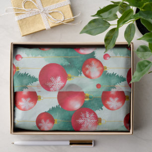 Chic Luxury Weihnachten Wasserfarbe Rote Dekoratio Seidenpapier