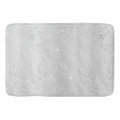 Chic Luxury White Silver Glitzer Pattern Badematte (Vorderseite)