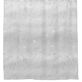 Chic Luxury White Silver Glitzer Pattern Duschvorhang (Vorderseite)