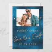 Chic Luxus-Marinemoldhochzeit speichern Sie das Da Ankündigung (Vorderseite)