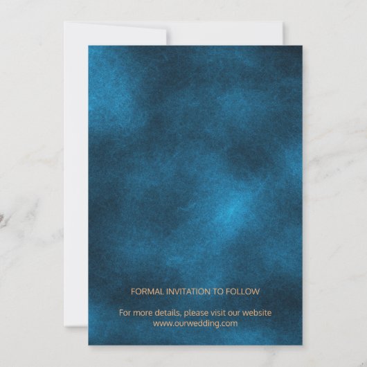 Chic Luxus-Marinemoldhochzeit speichern Sie das Da Ankündigung (Rückseite)