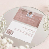 Chic Luxus Rosa Skript Innenausstatter Foto QR Visitenkarte