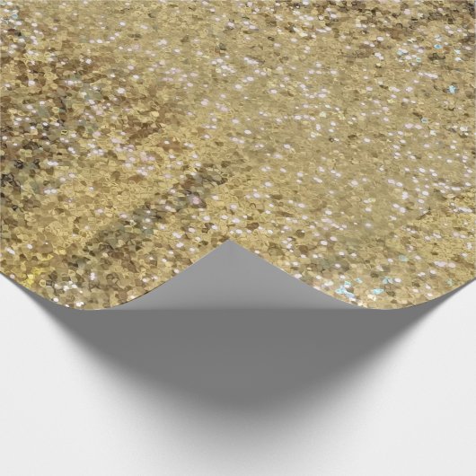 Chic-LuxusgoldGlitter Sequins Geschenkpapier (Ecke)