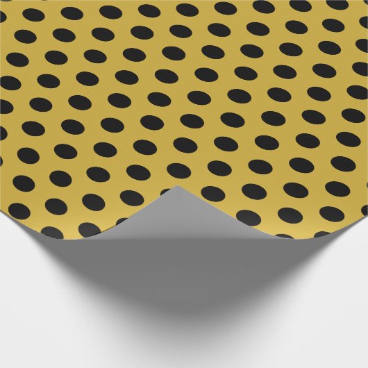 Chic M Gold Wrapping Paper mit schwarzem Dot-Muste Geschenkpapier (Ecke)