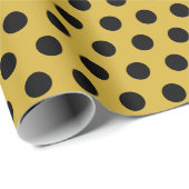 Chic M Gold Wrapping Paper mit schwarzem Dot-Muste Geschenkpapier (Rolleneckpunkt)
