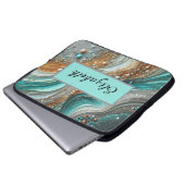 Chic mädchenhaften Glitzer und nennen aquamarines Laptopschutzhülle (Vorne Knopf)