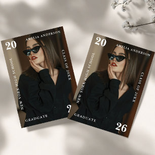 Chic Magazin Absolventin, Moderne Graduierung Einladung