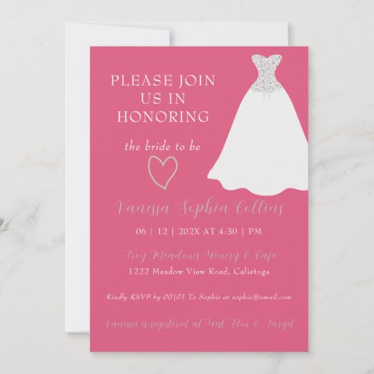 Chic Magazine Cover Brautparty Einladung (Rückseite)