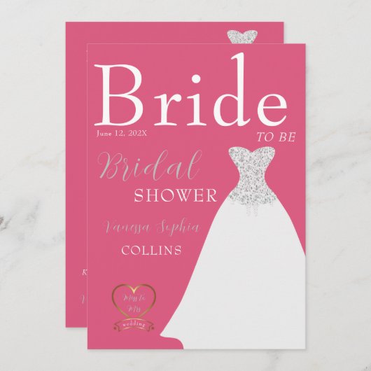 Chic Magazine Cover Brautparty Einladung (Vorne/Hinten)