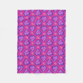 Chic Magenta Herz und Blume Fleece Blanket (Vorderseite)