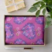 Chic Magenta Herz und Blume Tissue Paper Seidenpapier (Geschenk)
