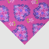 Chic Magenta Herz und Blume Tissue Paper Seidenpapier (Ausschnitt)