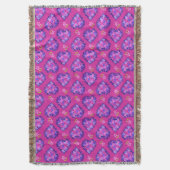 Chic Magenta Herz und Blume werfen Blanket Decke (Vorderseite Vertikal)
