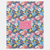 Chic magenta rosa Aquarell Blumengeschenk Töchteri Fleecedecke (Vorderseite)