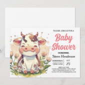 Chic Magical Farmyard Elegance Kuh Baby Dusche Einladung (Vorne/Hinten)