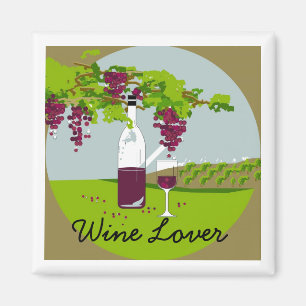 CHIC MAGNET_ " Wein-Liebhaber" _VINEYARD THEMA Magnet