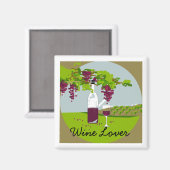 CHIC MAGNET_"Wine Lover"_VINEYARD THEMA Magnet (Vorderseite/Rückseite)