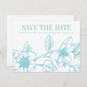 Chic Magnolia Blume | Blass | SAVE THE DATE Ankündigungspostkarte (Vorne/Hinten)