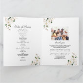 Chic Magnolia Floral Beerdigung Service Foto Progr Karte (Innenseite)