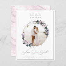 Chic Magnolia Floral & Mauve Circle Gerahmtes Foto
