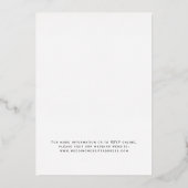 Chic Magnolia Wreath Wedding Einladung Goldfolie (Rückseite)