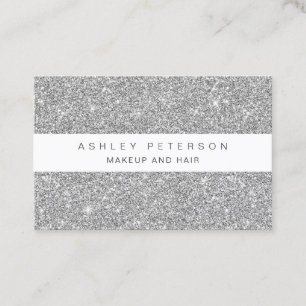 Chic Make-up silber Glitzer Glitzern Sequenzen Visitenkarte