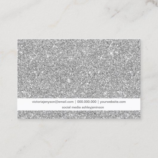 Chic Make-up silber Glitzer Glitzern Sequenzen Visitenkarte (Rückseite)