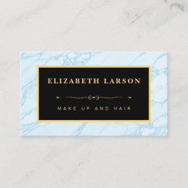 Chic Makeup Aqua Blue Marble Artist Salon Visitenkarte